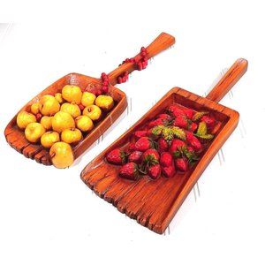 2 Vtg Country Store Cabin Farmhouse Decor Apple Strawberry Broom Shovel …